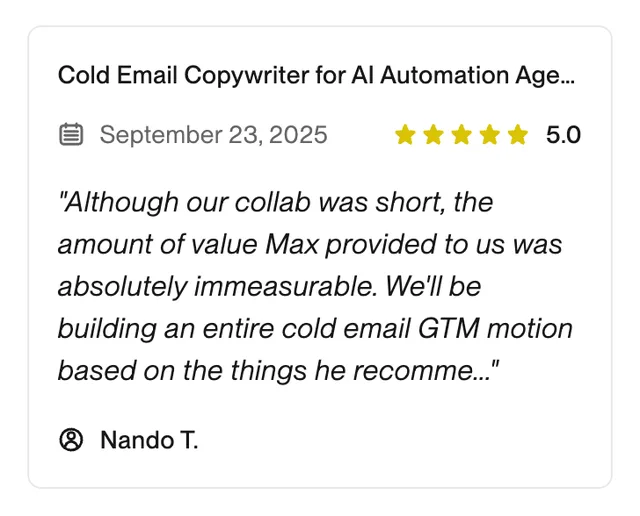Upwork review from Nando T.