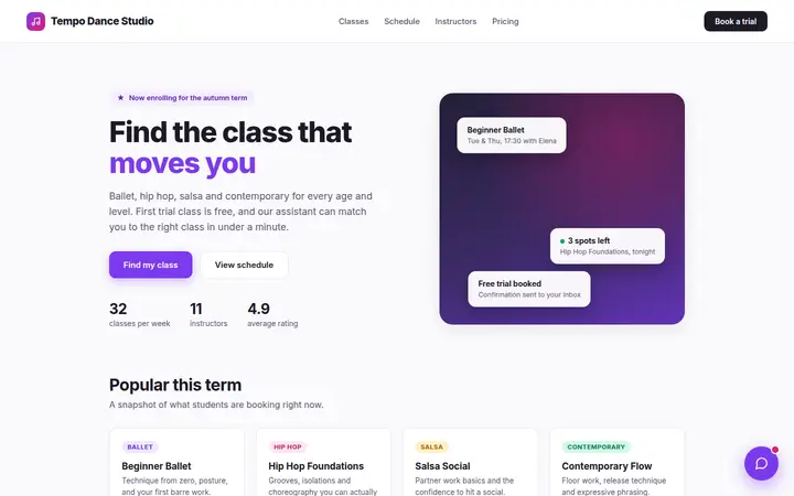 Class finder chatbot