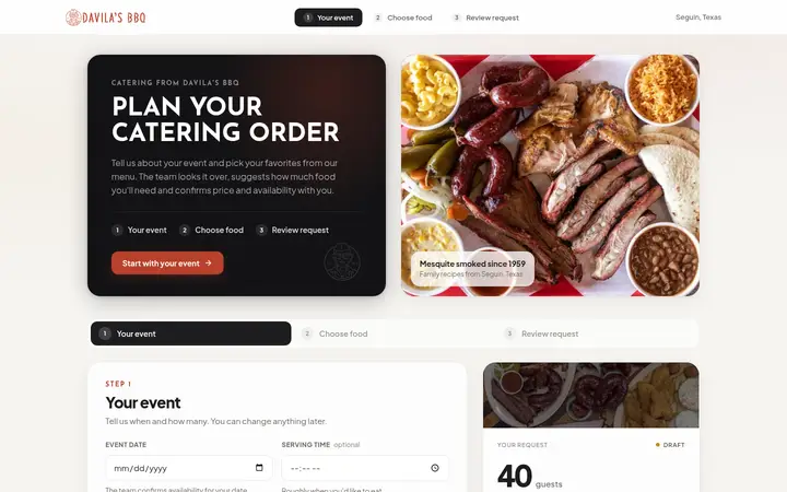 Catering order planner