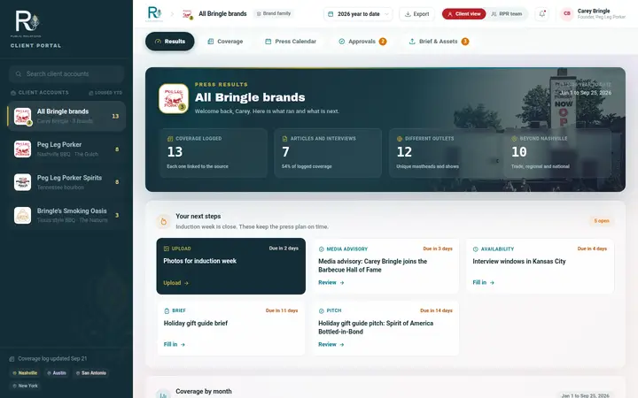 PR client portal