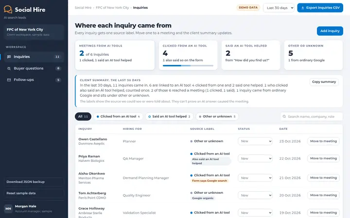 Source to meeting tracker