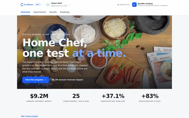 Experimentation reporting portal