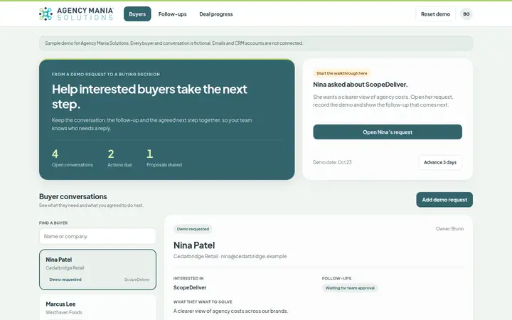 Buyer follow up tracker