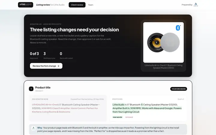 Listing change approvals