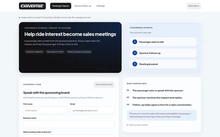 Sponsor meeting follow up