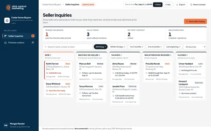 Seller inquiry board