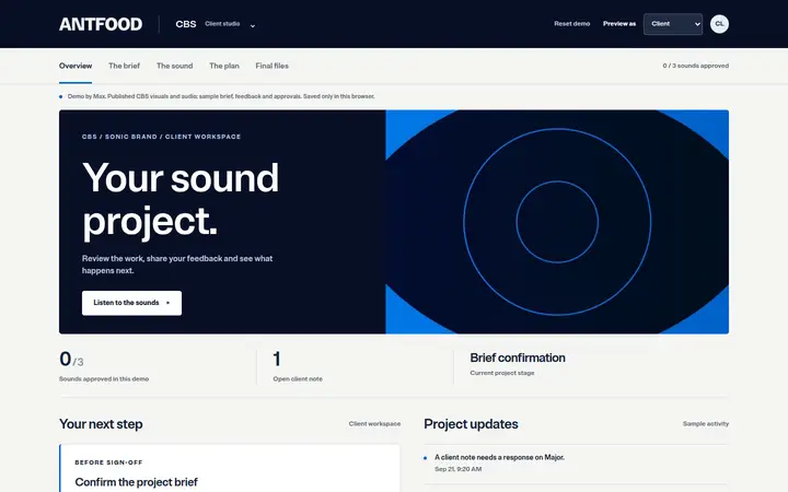Sound project client portal